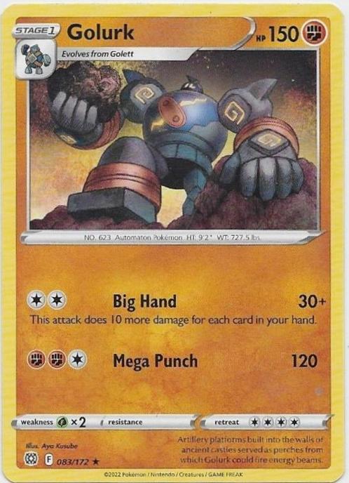 Brilliant Stars,  Golurk [rare] 83/172, Hobby en Vrije tijd, Verzamelkaartspellen | Pokémon, Nieuw, Losse kaart, Verzenden