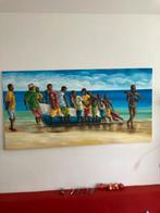 Schilderij Vissersboot 180x65cm, Antiek en Kunst, Ophalen of Verzenden