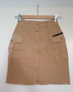 Elitair katoenen camel rok met knopen maat S 36, Bruin, Ophalen of Verzenden, Zo goed als nieuw, Maat 36 (S)