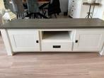 Landelijk TV meubel wit met grey wash, Ophalen, Gebruikt, 150 tot 200 cm, Landelijk