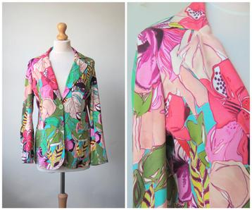Tessa Koops - vrolijk gekleurd jasje / jersey blazer maat M beschikbaar voor biedingen