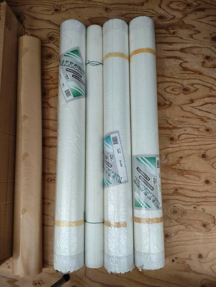 Glasweefsel behang - 3 hele rollen + aangebroken rol, Huis en Inrichting, Stoffering | Behang, Ophalen