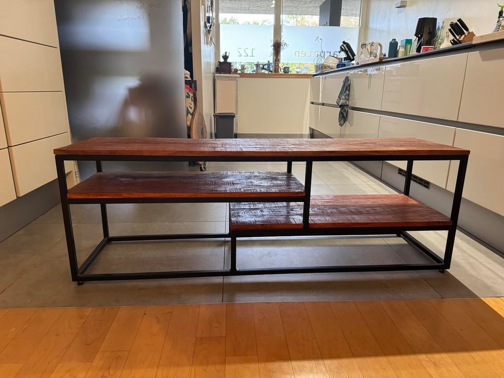 Mango houten laag meubel, Ophalen, Gebruikt, Rechthoekig, 100 tot 150 cm