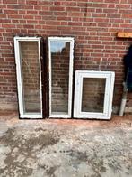 3 kozijnen met glas, ramen, opknapper, Ophalen, Gebruikt, 120 tot 160 cm, Gevelraam of Ruit