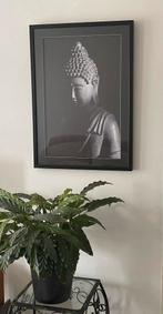 Boeddha Foto in Frame - Zwart Wit - 50x70cm, Ophalen, Zo goed als nieuw, Foto of Poster, 50 tot 75 cm