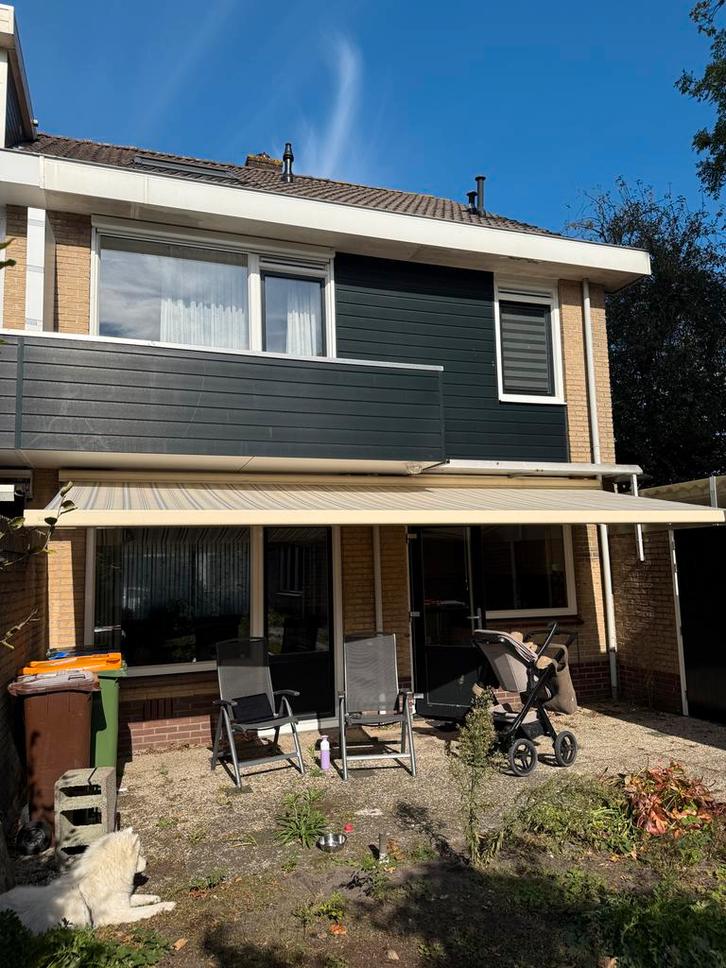 Zonnescherm - Knikarmscherm, Tuin en Terras, Zonneschermen, Gebruikt, Knikarmscherm, 150 tot 300 cm, 450 cm of meer, Elektrisch