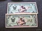Disney dollars 1987 89 90 Micky mouse walt Disney 1 dollar, Postzegels en Munten, Bankbiljetten | Amerika, Ophalen of Verzenden