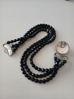Snoer prachtige imitatie granaten + groot zilv. slot, 40 cm, Sieraden, Tassen en Uiterlijk, Kettingen, Verzenden, Gebruikt, Zwart