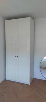 Witte kledingkast met deuren en planken, Overige materialen, 100 tot 150 cm, Met hangruimte, Ophalen of Verzenden
