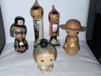 4 x japanse popjes kokeshi houten poppen, Verzamelen, Poppetjes en Figuurtjes, Ophalen of Verzenden, Gebruikt