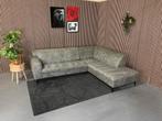 GRATIS LEVERING Hoekbank Grijs/Groen 265x220 REFURBISHED, 250 tot 300 cm, Stof, Hoekbank, Ophalen of Verzenden