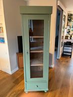 Vintage groene vitrinekast, Huis en Inrichting, Gebruikt, Ophalen of Verzenden, 45 tot 65 cm, 70 cm of meer
