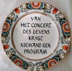 Delfts Blauw Bord met Tekst, Antiek en Kunst, Ophalen of Verzenden