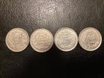 4 zilveren kwartjes Wilhelmina 1928 1939 1941 1944, Postzegels en Munten, Munten | Nederland, Zilver, 25 cent, Koningin Wilhelmina