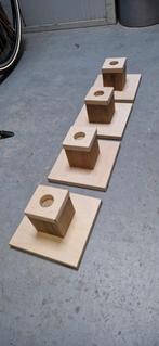 4 Houten Bedverhogers - 10cm Hoog met Antislip, Ophalen of Verzenden, Nieuw