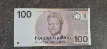 Wilders bankbiljet 100 gulden snip UNC ... beschikbaar voor biedingen