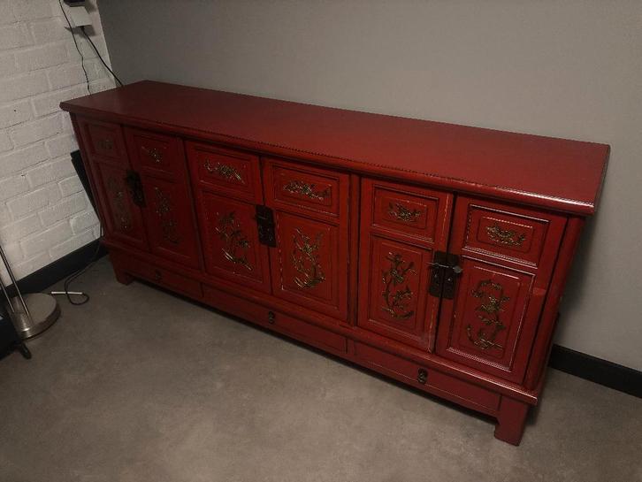 Chinees Dressoir, Huis en Inrichting, Kasten | Dressoirs, Gebruikt, 150 tot 200 cm, 25 tot 50 cm, Met lade(s), Met deur(en), Met plank(en)