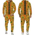 Heren barok joggingpak 10 oranje goud luxe trainingspak, Verzenden, Nieuw, Oranje, Algemeen
