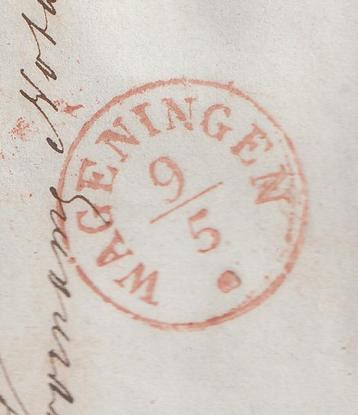 Roodstempel wageningen 1851 poststuk vouwbrief beschikbaar voor biedingen