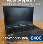 Acer Aspire 7 - i7 10e Gen - GTX - Zo goed als nieuw, Met videokaart, Intel i7, 15 inch, Ophalen of Verzenden