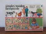 Vintage houten Simplex Toys puzzel Boerderij originele doos, Ophalen of Verzenden, Zo goed als nieuw, Overige typen