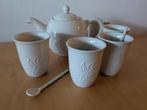 Fairtrade handgemaakt theeservies 5 kopjes en theepot, Huis en Inrichting, Keuken | Servies, Ophalen, Overige materialen, Overige typen