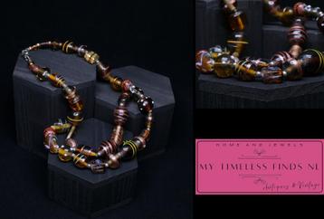 Vintage Tsjechische lampwork kralen ketting - K3FLH-P6Z1 beschikbaar voor biedingen