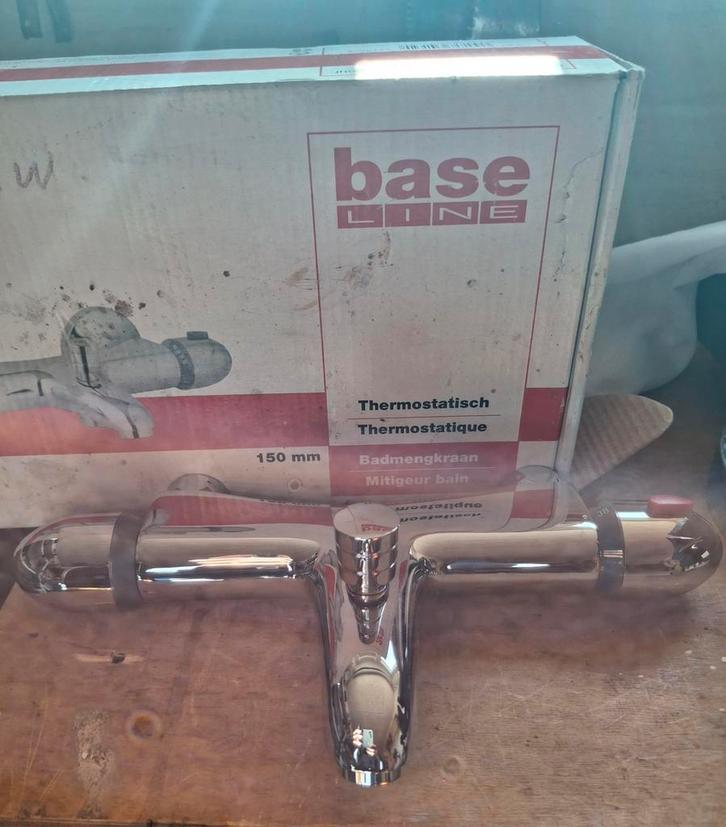 Nieuwe Thermostatische Badmengkraan - Base Line, Doe-het-zelf en Verbouw, Sanitair, Nieuw, Bad, Chroom, Ophalen