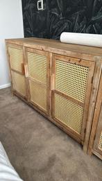2 stuks Webbing dressoir Bandung - bruin, Huis en Inrichting, Kasten | Dressoirs, Ophalen, 100 tot 150 cm, Zo goed als nieuw, 25 tot 50 cm