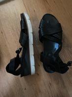 Mooie zwarte leren Mjus sandalen maat 40, Zwart, Zo goed als nieuw, Mjus, Sandalen of Muiltjes