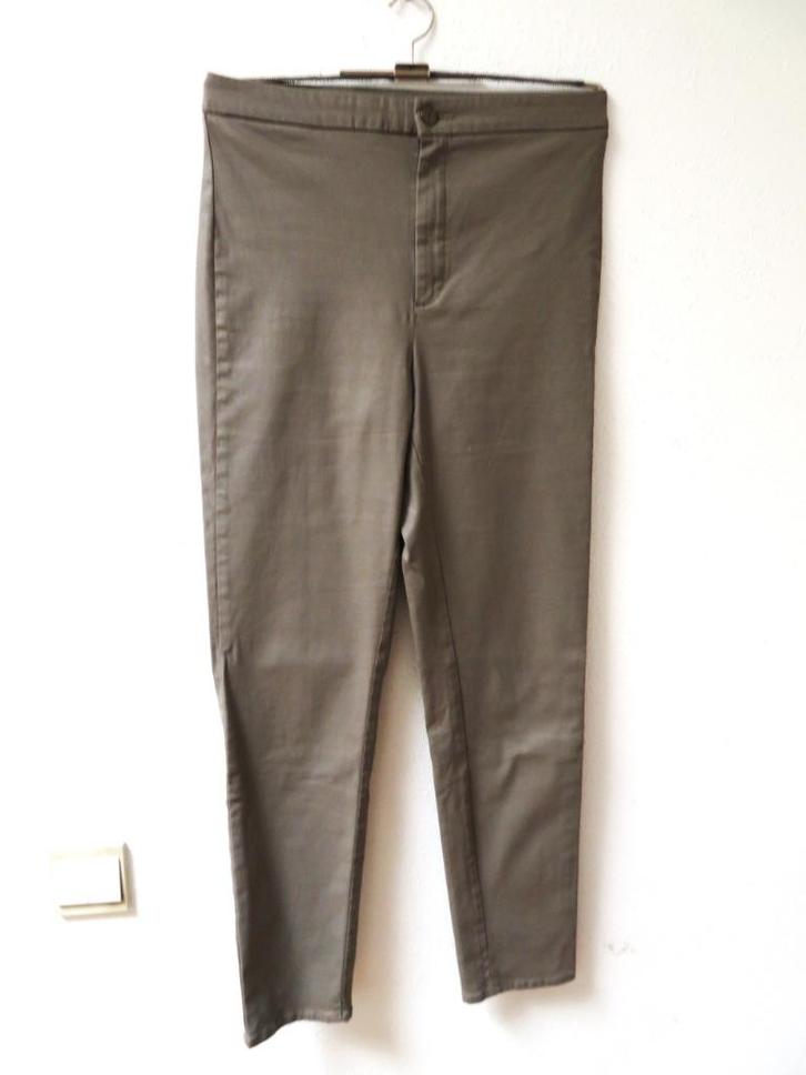 X11 MASSIMO DUTTI coated broek grijs maat 36, Kleding | Dames, Broeken en Pantalons, Zo goed als nieuw, Maat 36 (S), Grijs, Lang