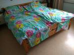 2 Dekbedovertrekken 140 x 220 cm roze, blauw abstracte bloem, Dekbedovertrek, Ophalen of Verzenden, Zo goed als nieuw, Overige kleuren