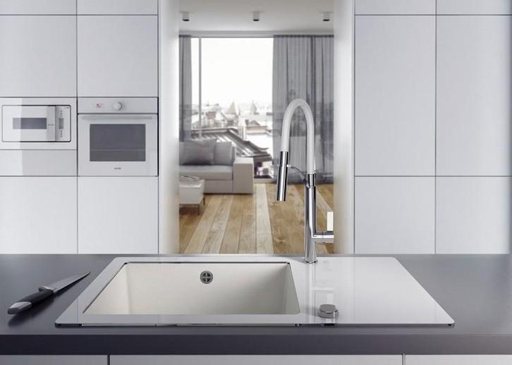 Een luxe witte keukenkraan met handdouche Gerbera White, Huis en Inrichting, Keuken | Keukenbenodigdheden, Nieuw, Verzenden