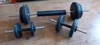Halterset met losse gewichten - Zo goed als nieuw!, Sport en Fitness, Fitnessmaterialen, Ophalen, Zo goed als nieuw, Rug, Halterset