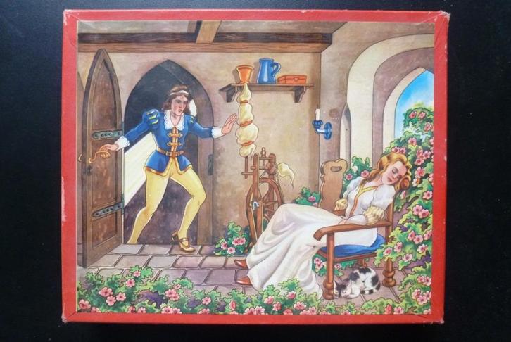 Kinderpuzzel Doornroosje. (hout). Oud vintage. Zoldinh, Kinderen en Baby's, Speelgoed | Kinderpuzzels, Gebruikt, 4 tot 6 jaar