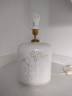 Porseleinen tafellamp wit / goud, Huis en Inrichting, Lampen | Tafellampen, Ophalen, Overige materialen, Zo goed als nieuw, Retro vintage