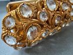 Plafondlamp plafonniere vintage kristal goud antiek design, Huis en Inrichting, Ophalen of Verzenden, Gebruikt, Glas