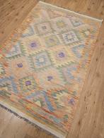 Handgeweven oosterse wollen kelim 187x122, Info@SlatsAntiek.nl, Crème, 100 tot 150 cm, Vof Slats Antiek