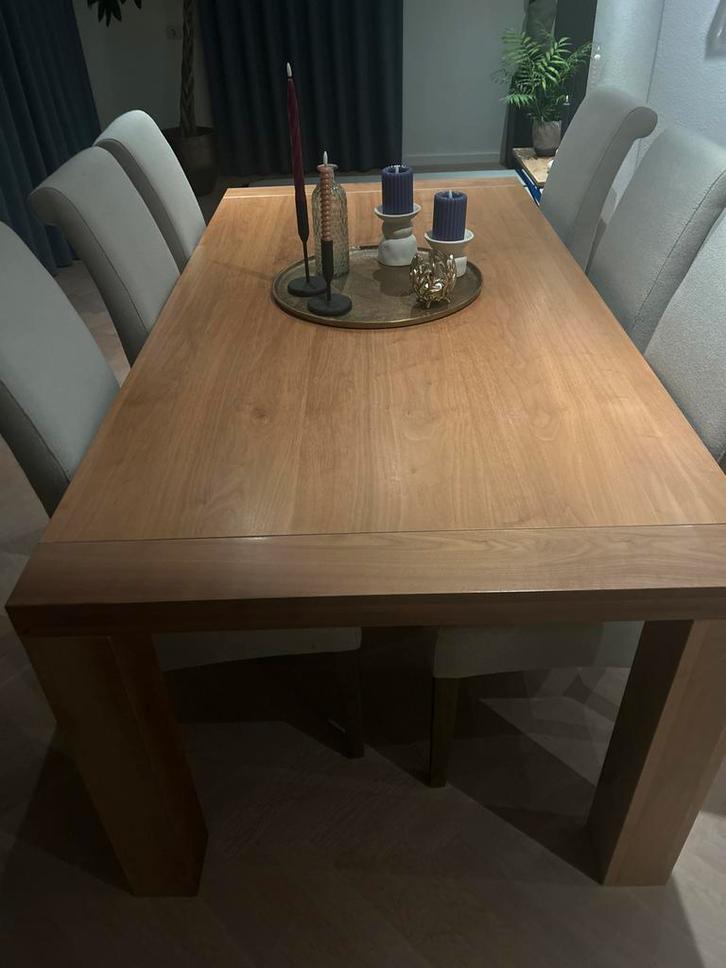 Goossens Tafel 1.80m + 6 Stoelen - Ophalen, Huis en Inrichting, Tafels | Eettafels, Gebruikt, 150 tot 200 cm, Vijf personen of meer