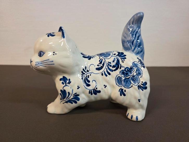 Delfts Blauwe Kat - Handbeschilderd, Antiek en Kunst, Antiek | Porselein, Ophalen of Verzenden