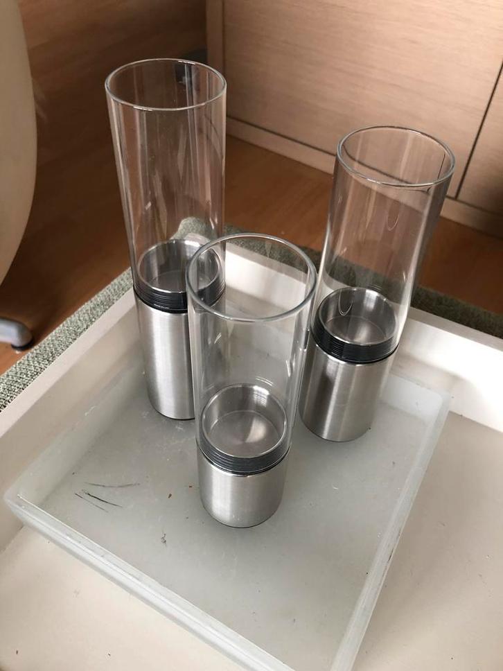 Nieuw Blomus design set 3 waxinelicht windlichthouders, Huis en Inrichting, Woonaccessoires | Kandelaars en Kaarsen, Nieuw, Minder dan 25 cm