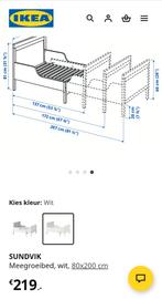 Meegroeibed, wit, 80x200 cm, Ophalen, Gebruikt, 70 tot 85 cm, Matras