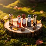 Houten Bosdieren pegdolls set van 5, Ophalen of Verzenden, Nieuw, Overige typen