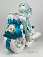 Luiertaart motor luiermotor jongen meisje aap groen, Ophalen of Verzenden, Nieuw, Kraamcadeau