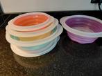 Nieuw! Drie tupperware schalen set + vergiet, Huis en Inrichting, Ophalen, Zo goed als nieuw, Rood, Schaal