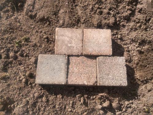 Betonklinkers 15x15x6 grijs/rood, Tuin en Terras, Tegels en Klinkers, Zo goed als nieuw, Klinkers, Beton, Minder dan 5 m², Ophalen