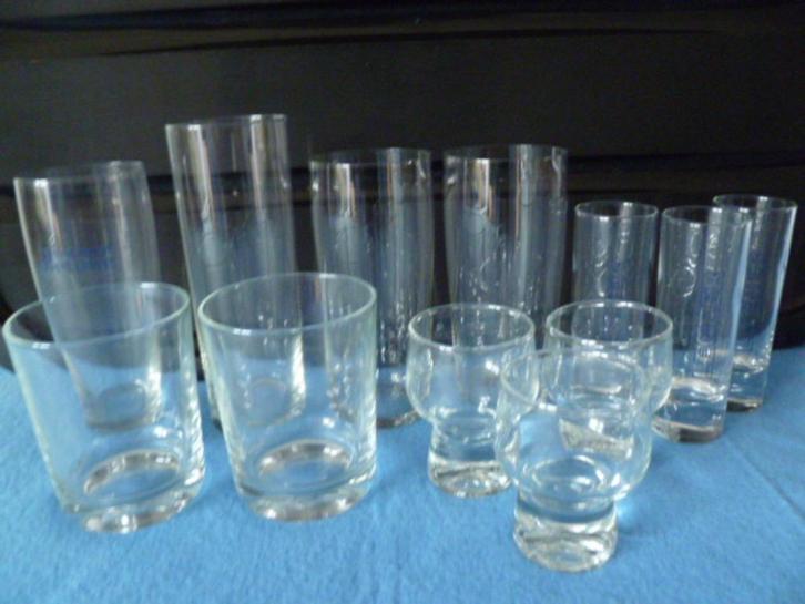 Enkele drinkglazen o.a. longdrink- en borrel glaasjes., Huis en Inrichting, Keuken | Servies, Zo goed als nieuw, Glas of Glazen