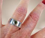 #1NIEUWE brede mat 925 zilver/14k gouden peridot ring M17,5!, Verzenden, Nieuw, X, Dame of Heer