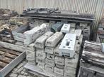 Partij  gebruikte blokken bouwhek, ca 100 stuks., Tuin en Terras, Tuinhekken en Hekwerk, Ophalen, Gebruikt, Overige materialen