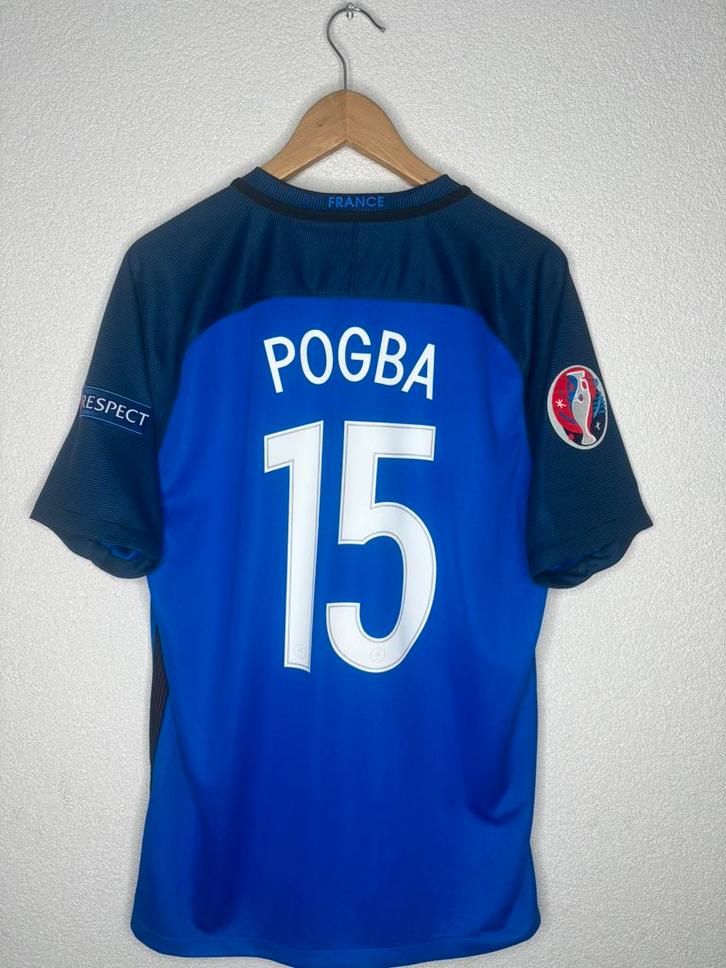 Frankrijk Thuis 2016 Pogba, Sport en Fitness, Voetbal, Zo goed als nieuw, Shirt, Maat L, Ophalen of Verzenden